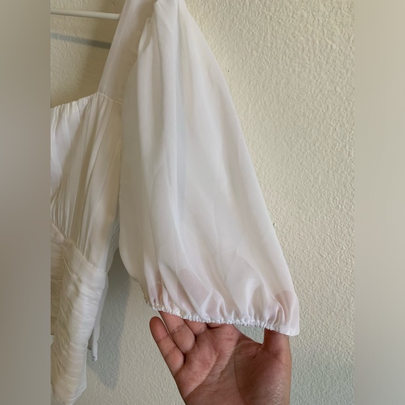 Abercrombie Ruched Puff Sleeve Sweetheart Top Size Large - Picture 5 of 8